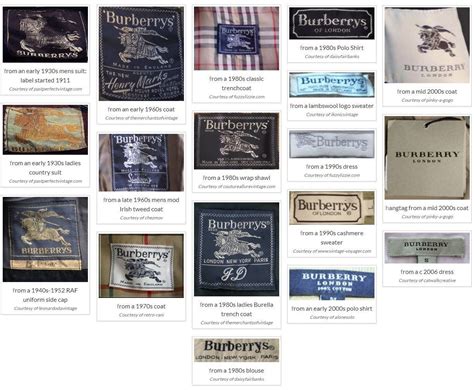 burberry labels vintage.